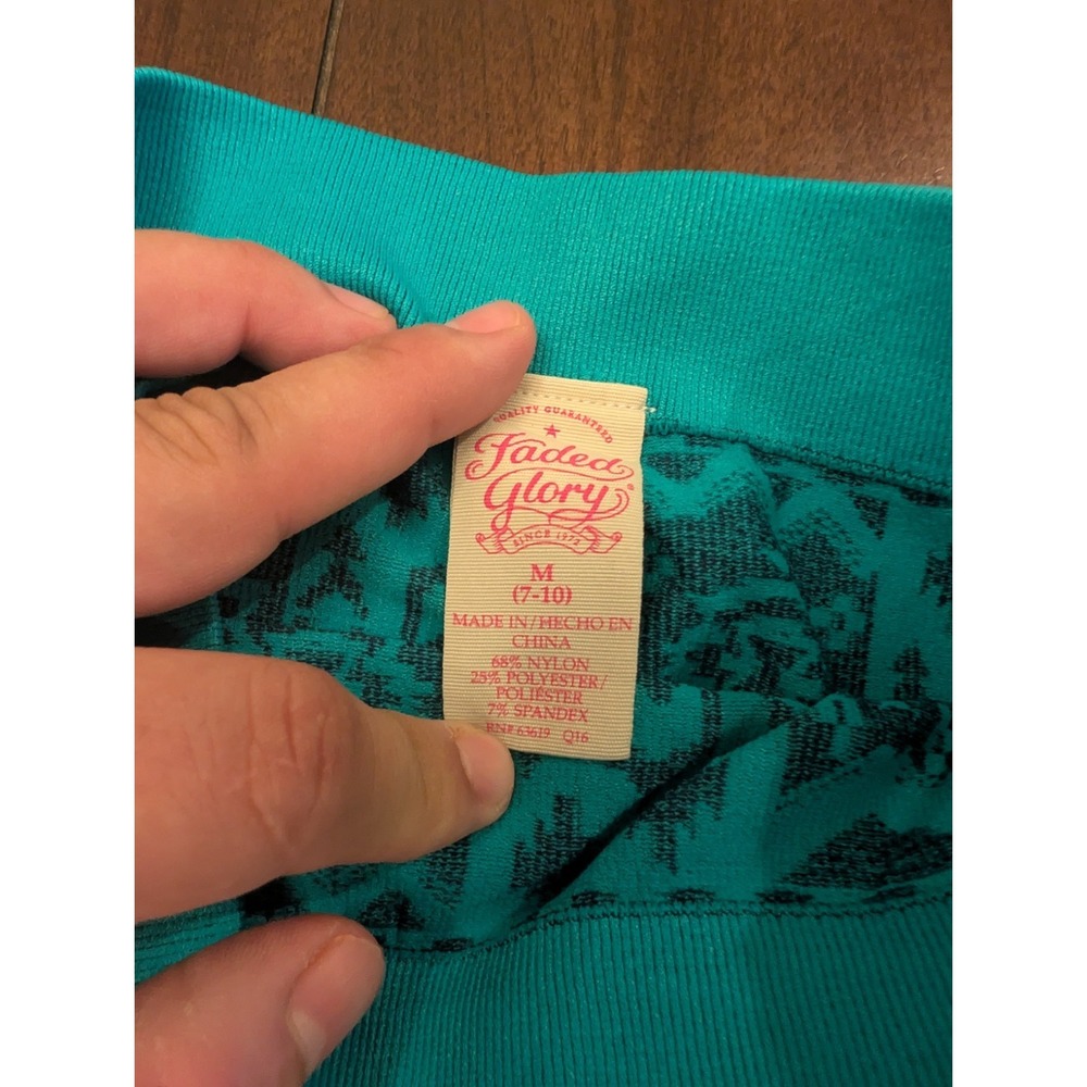 Faded Glory Pendleton Aztec Print Leggings turquoise M - Picture 3 of 3
